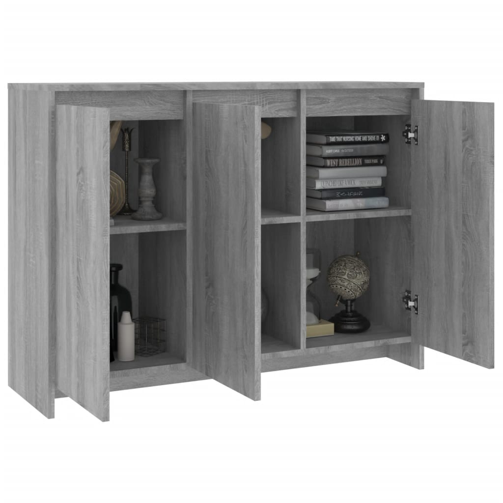 Modern Wooden 3 Door Home Sideboard Storage Cabinet Wood Dining Room Unit