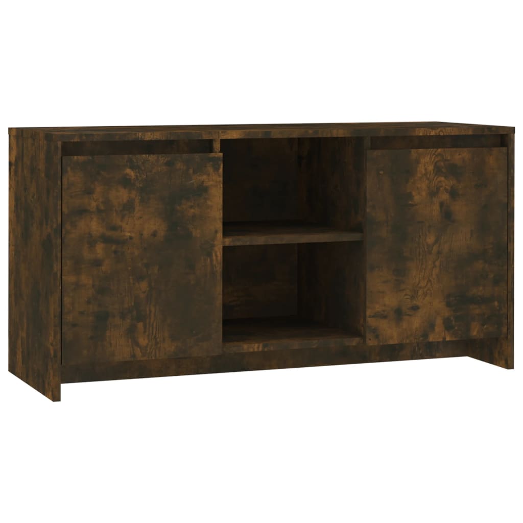 Modern Wooden TV Tele Stand Unit Cabinet With 2 Doors & Open Storage Shelves