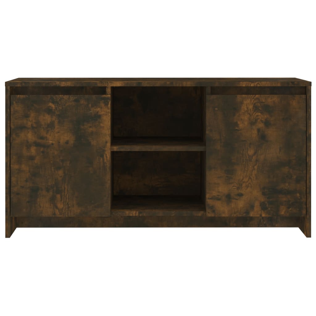 Modern Wooden TV Tele Stand Unit Cabinet With 2 Doors & Open Storage Shelves
