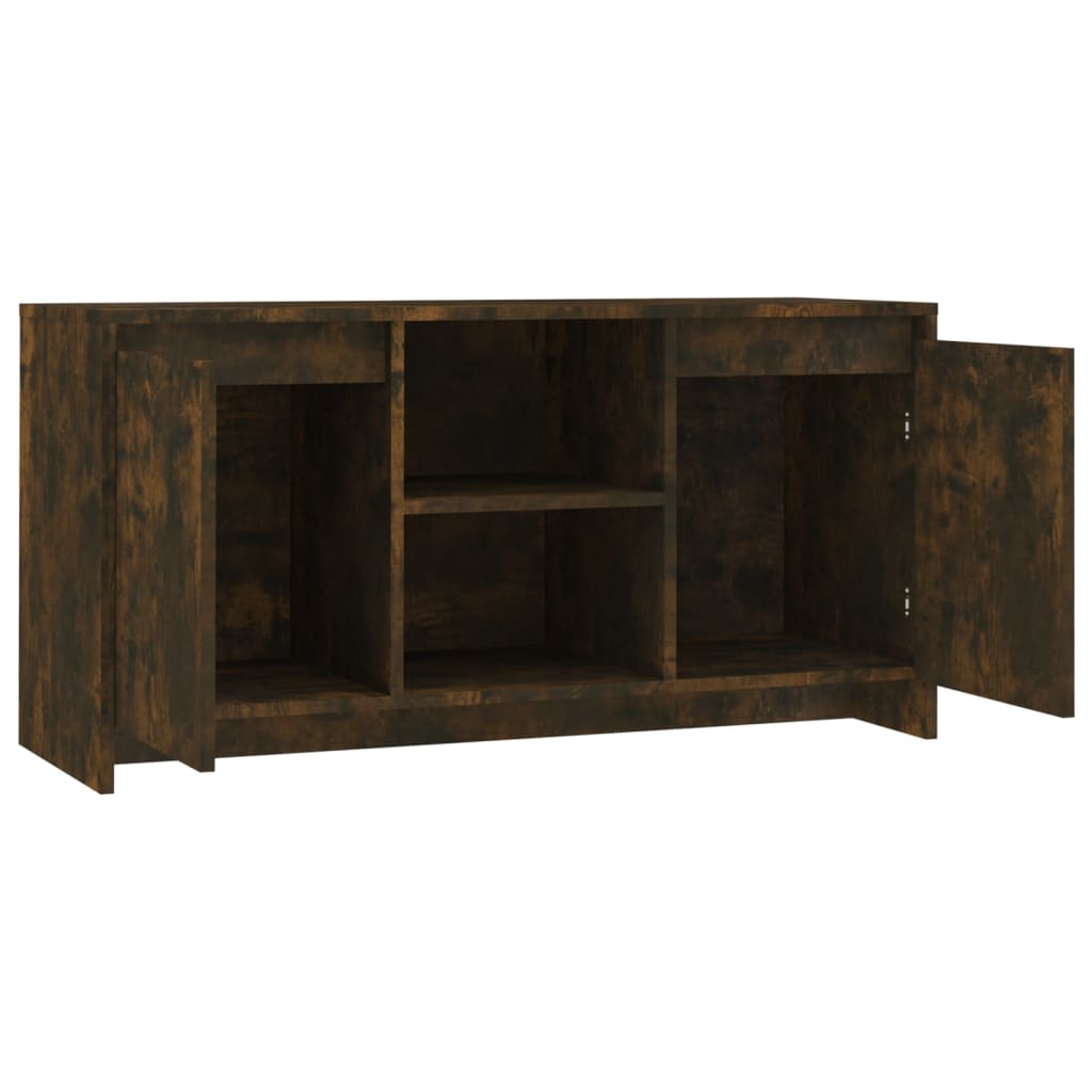 Modern Wooden TV Tele Stand Unit Cabinet With 2 Doors & Open Storage Shelves