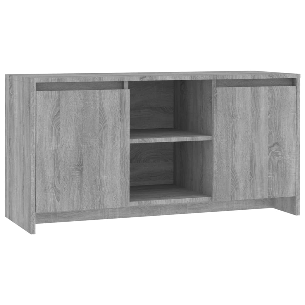 Modern Wooden TV Tele Stand Unit Cabinet With 2 Doors & Open Storage Shelves