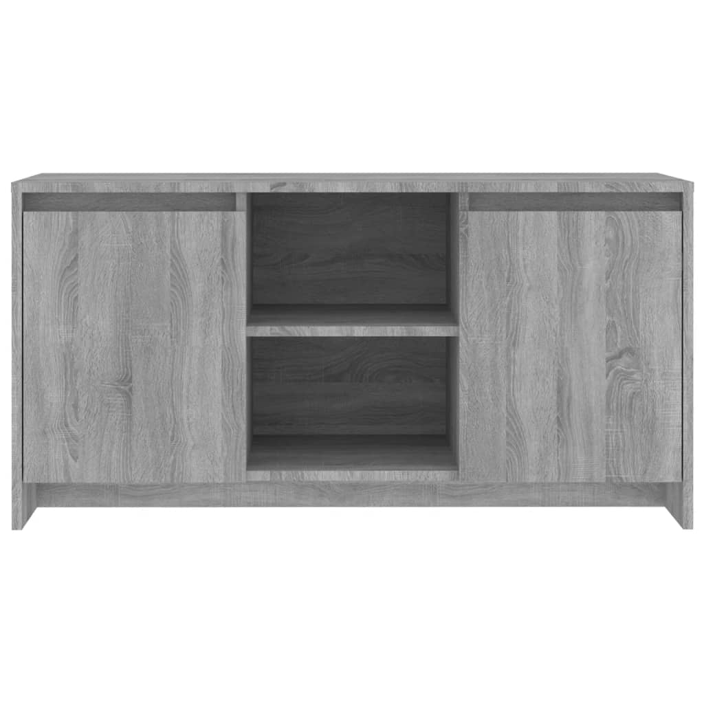 Modern Wooden TV Tele Stand Unit Cabinet With 2 Doors & Open Storage Shelves