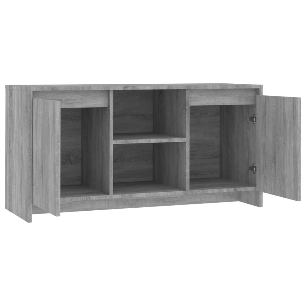 Modern Wooden TV Tele Stand Unit Cabinet With 2 Doors & Open Storage Shelves