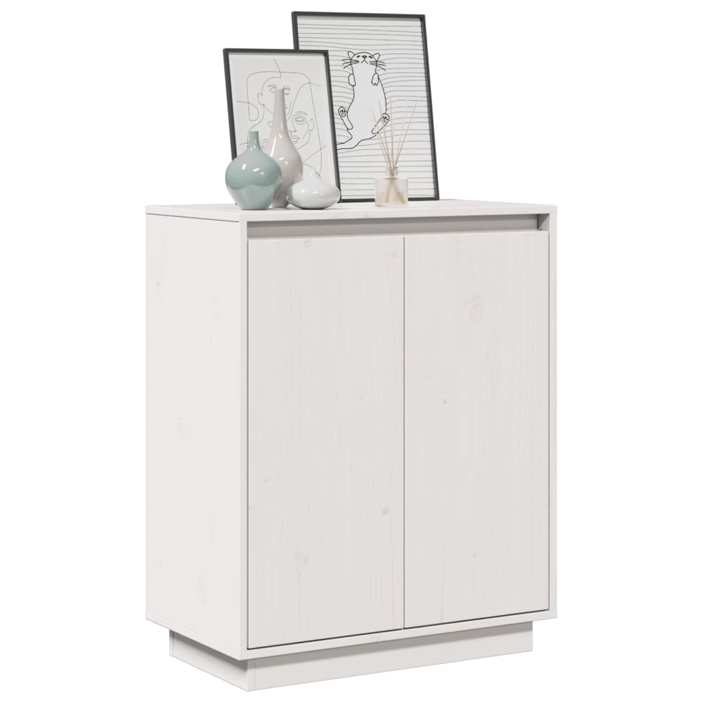 Sideboard White 60x34x75 cm Solid Wood Pine