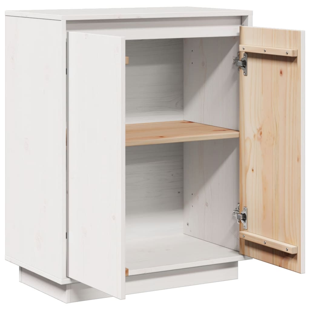 Sideboard White 60x34x75 cm Solid Wood Pine