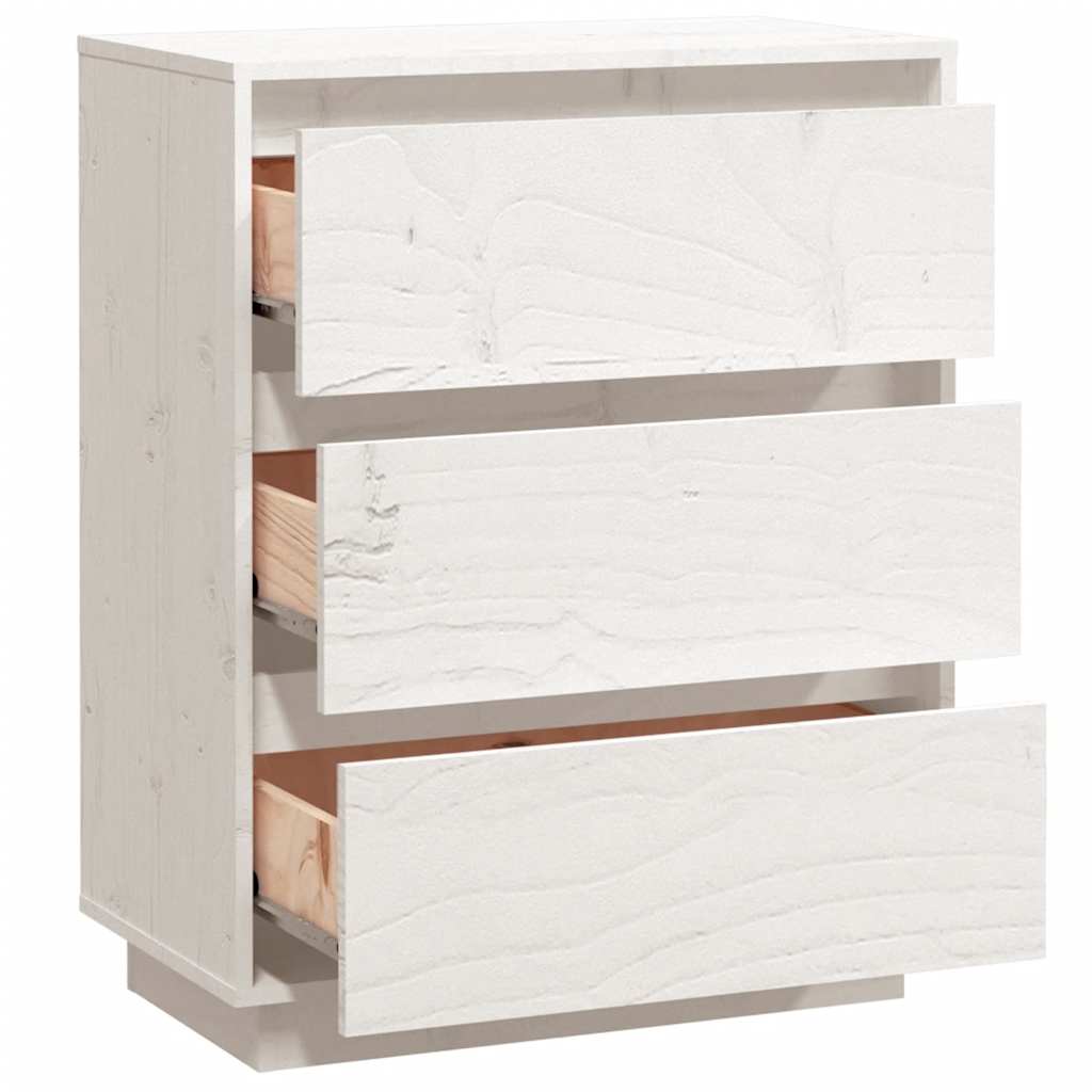 Sideboard White 60x34x75 cm Solid Wood Pine
