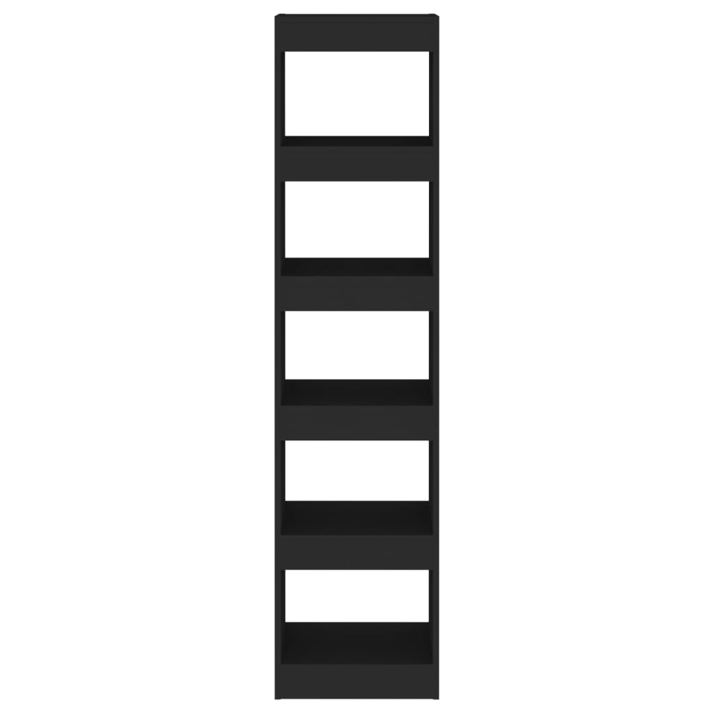 Book Cabinet/Room Divider Black 40x30x166 cm