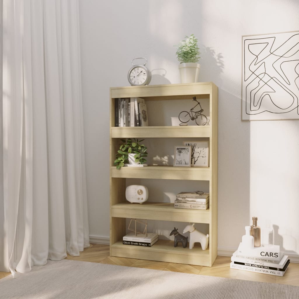 Modern Wooden 5-Tier Open Bookcase Book Storage Cabinet Wood Room Divider