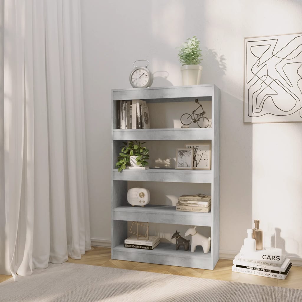 Modern Wooden 5-Tier Open Bookcase Book Storage Cabinet Wood Room Divider