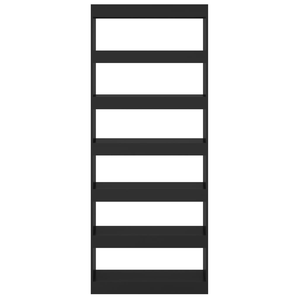 Book Cabinet/Room Divider Black 80x30x198 cm Engineered Wood