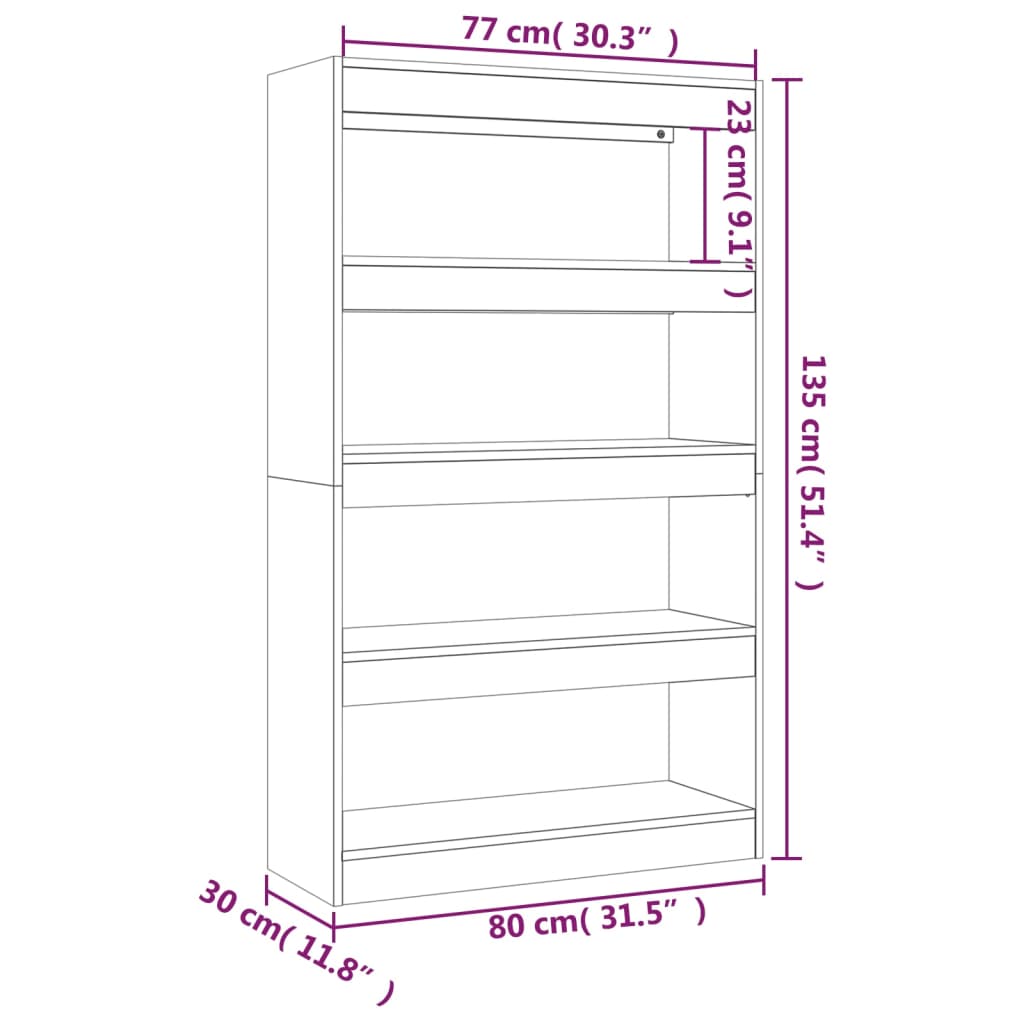 Modern Wooden 5-Tier Open Bookcase Book Storage Cabinet Wood Room Divider
