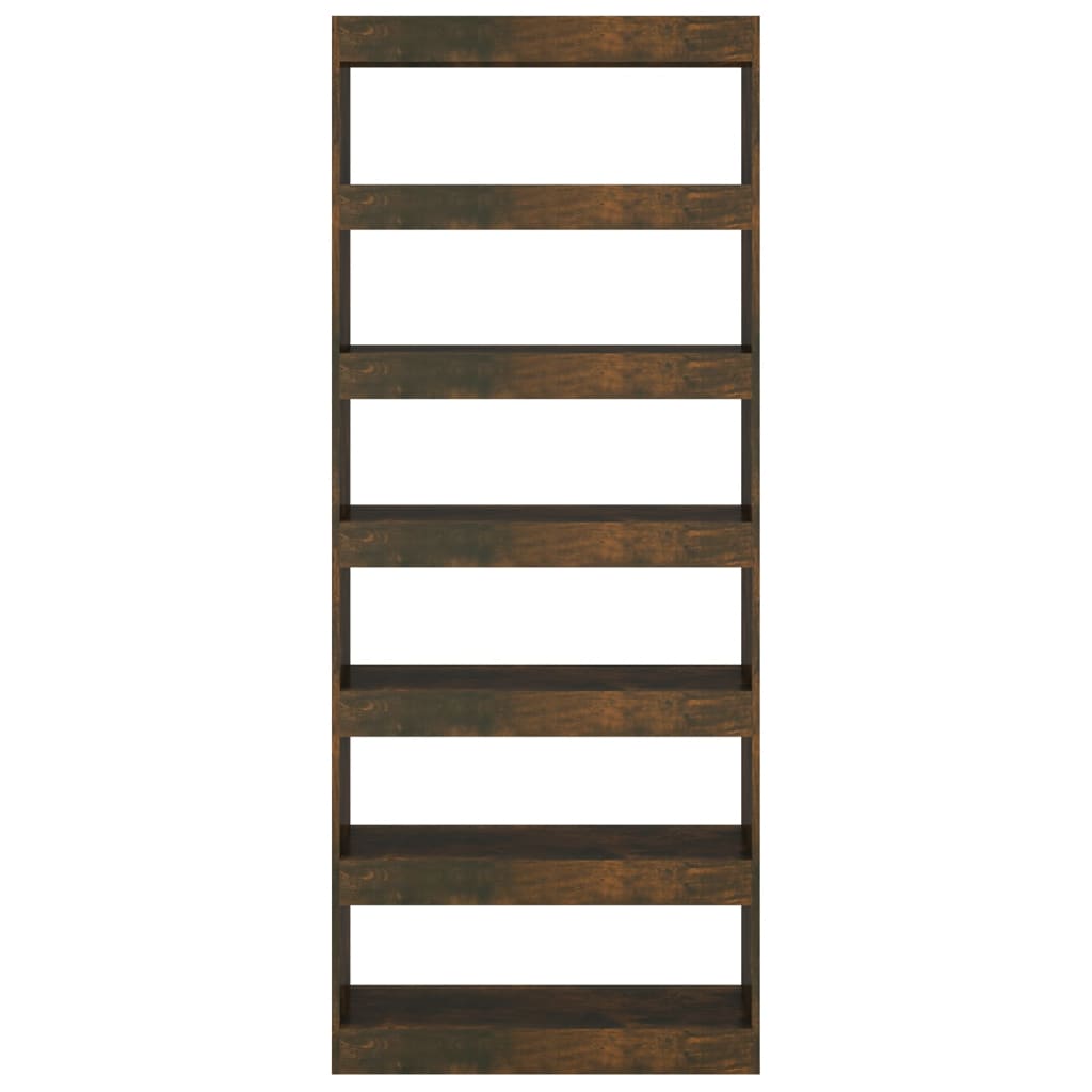 Book Cabinet/Room Divider Smoked Oak 80x30x198 cm Engineered Wood