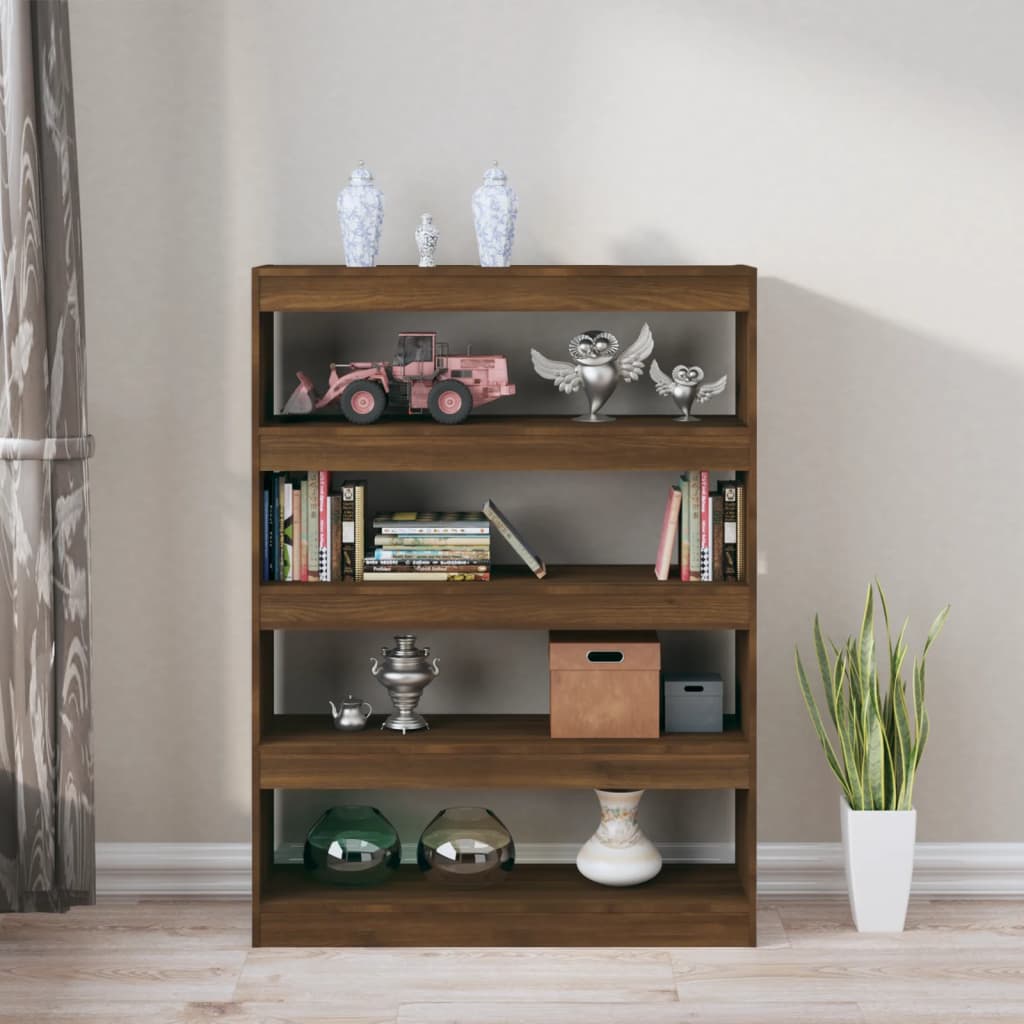 Modern Wooden 4-Tier Open Bookcase Book Storage Cabinet Room Divider Wood