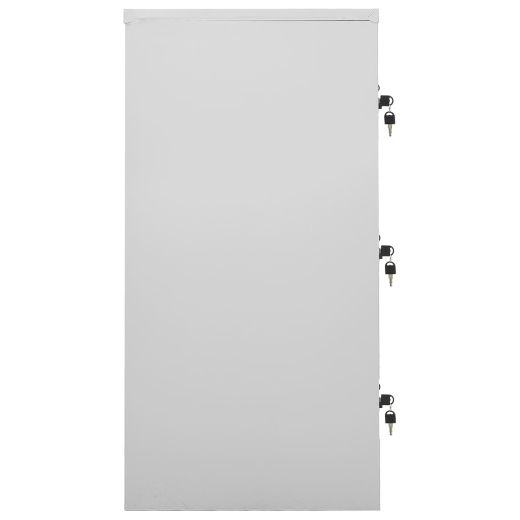 Locker Cabinets 5 pcs Light Grey and Red 90x45x92.5 cm Steel