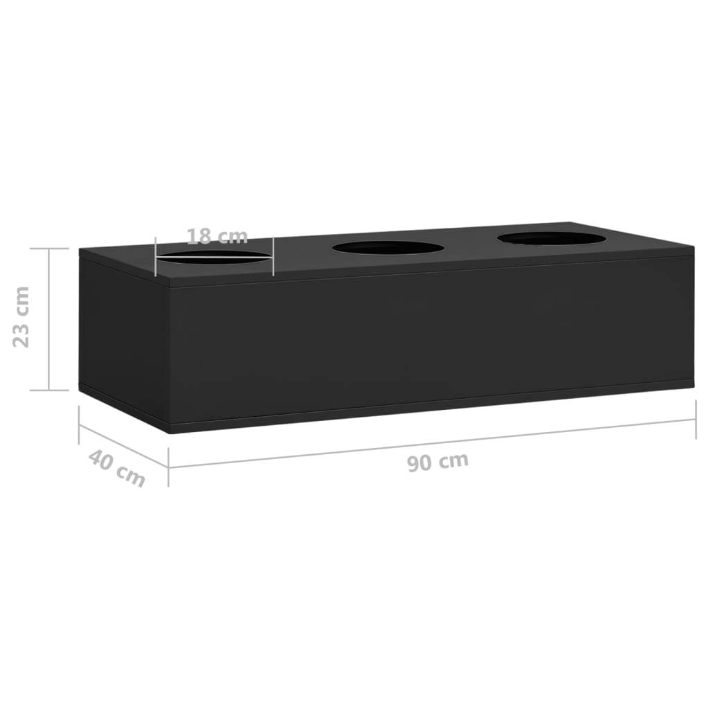 Office Cabinet with Planter Box Anthracite 90x40x125 cm Steel