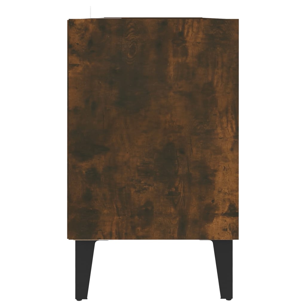 TV Cabinet with Metal Legs Smoked Oak 103.5x30x50 cm