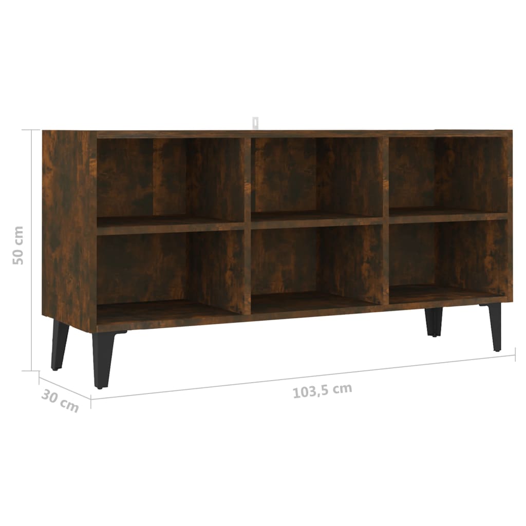 Modern Wooden TV Tele Stand Media Unit Cabinet With 6 Storage Compartments Wood