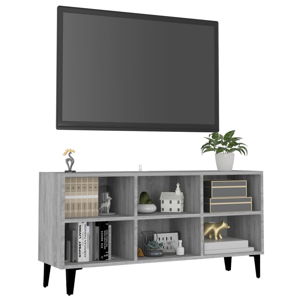 Modern Wooden TV Tele Stand Media Unit Cabinet With 6 Storage Compartments Wood