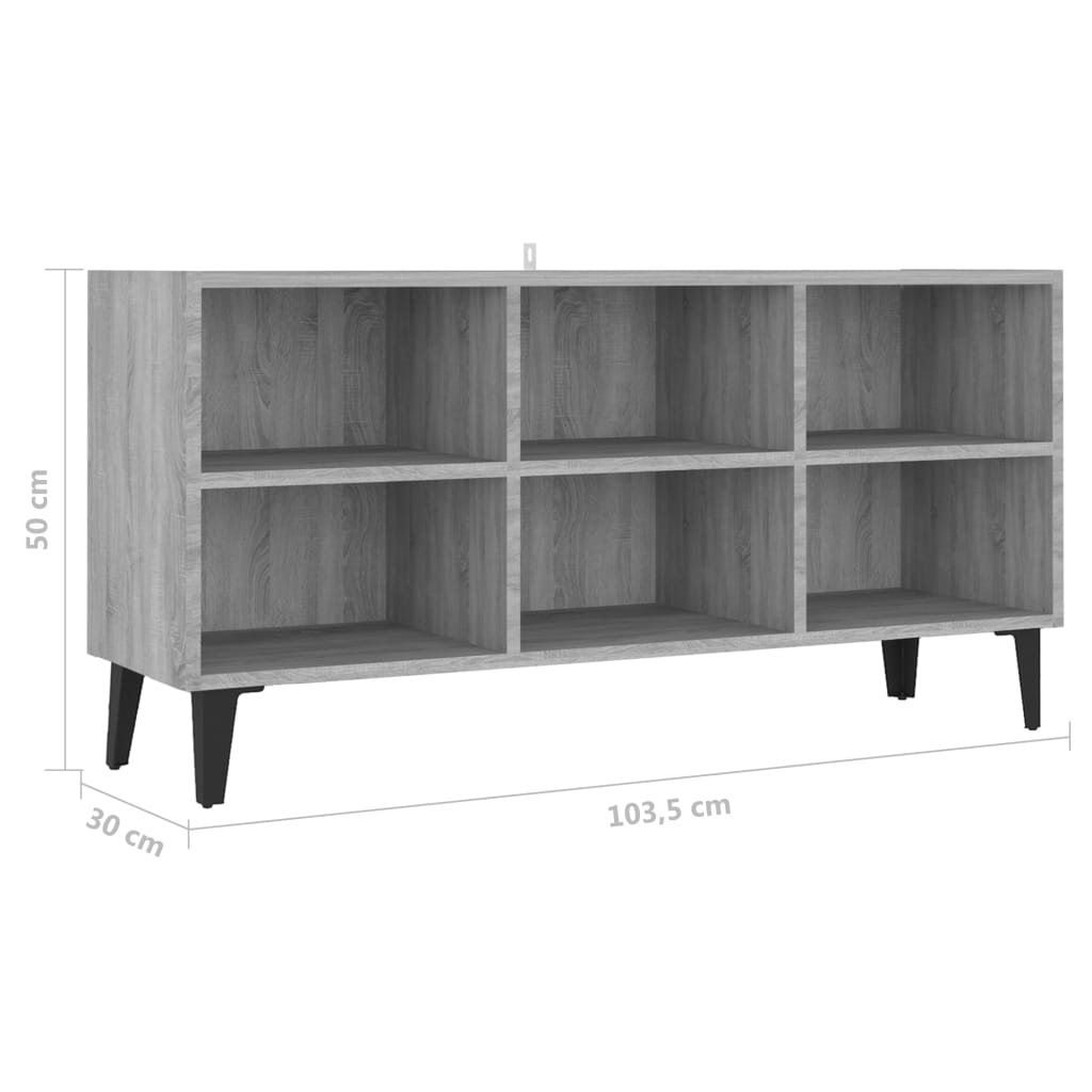Modern Wooden TV Tele Stand Media Unit Cabinet With 6 Storage Compartments Wood