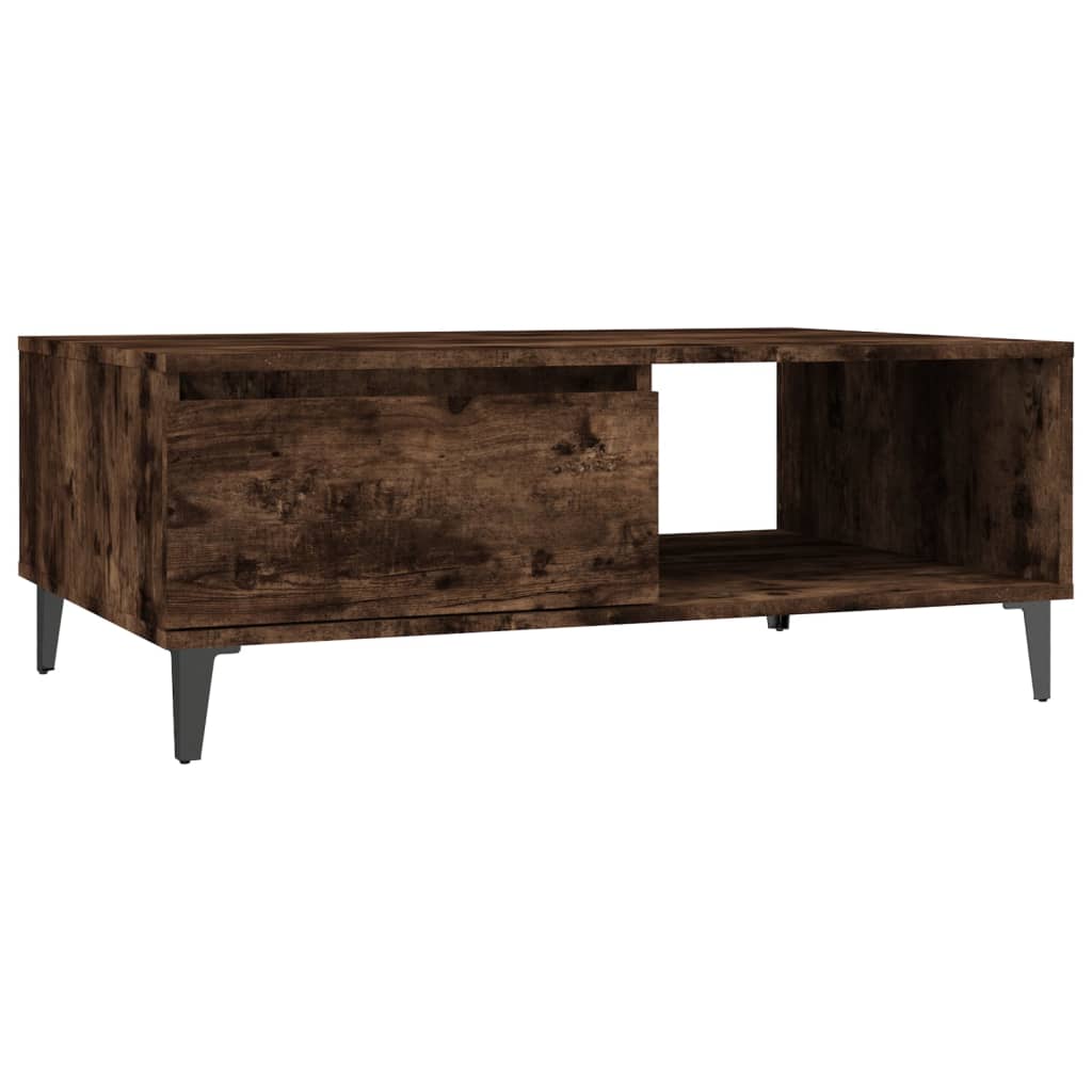 Modern Wooden Living Room Coffee Table With Closed & Open Storage Compartments