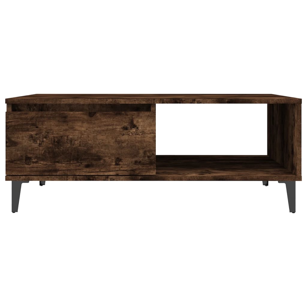 Modern Wooden Living Room Coffee Table With Closed & Open Storage Compartments