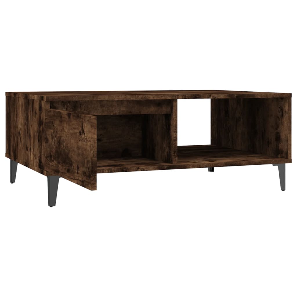 Modern Wooden Living Room Coffee Table With Closed & Open Storage Compartments