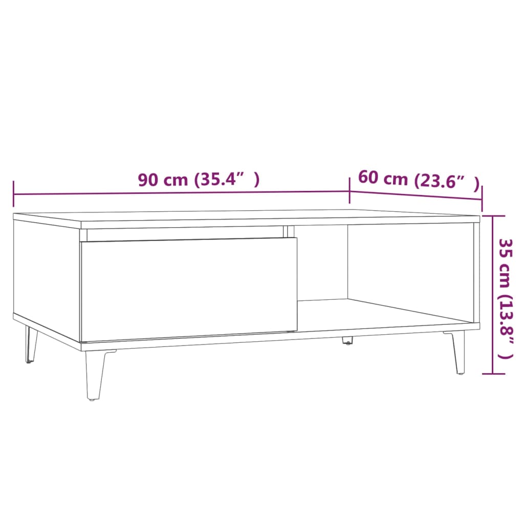 Modern Wooden Living Room Coffee Table With Closed & Open Storage Compartments