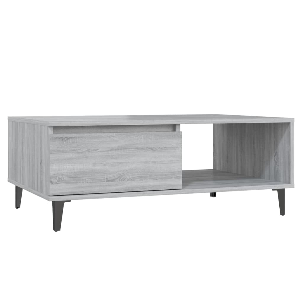 Modern Wooden Living Room Coffee Table With Closed & Open Storage Compartments