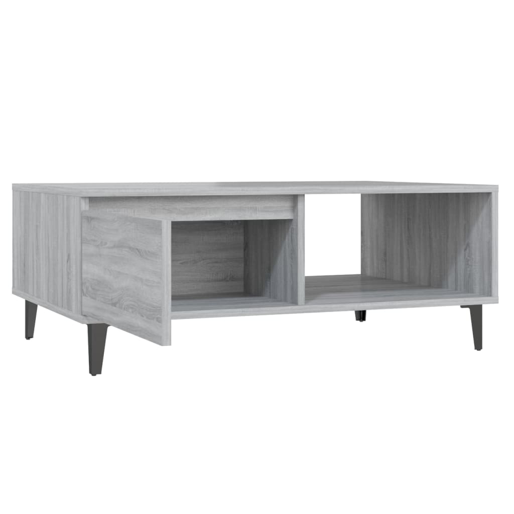 Modern Wooden Living Room Coffee Table With Closed & Open Storage Compartments