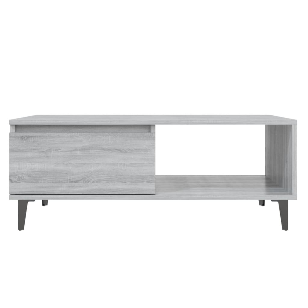 Modern Wooden Living Room Coffee Table With Closed & Open Storage Compartments