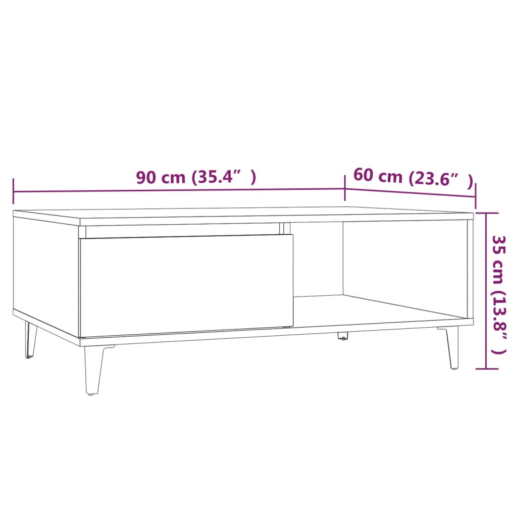 Modern Wooden Living Room Coffee Table With Closed & Open Storage Compartments