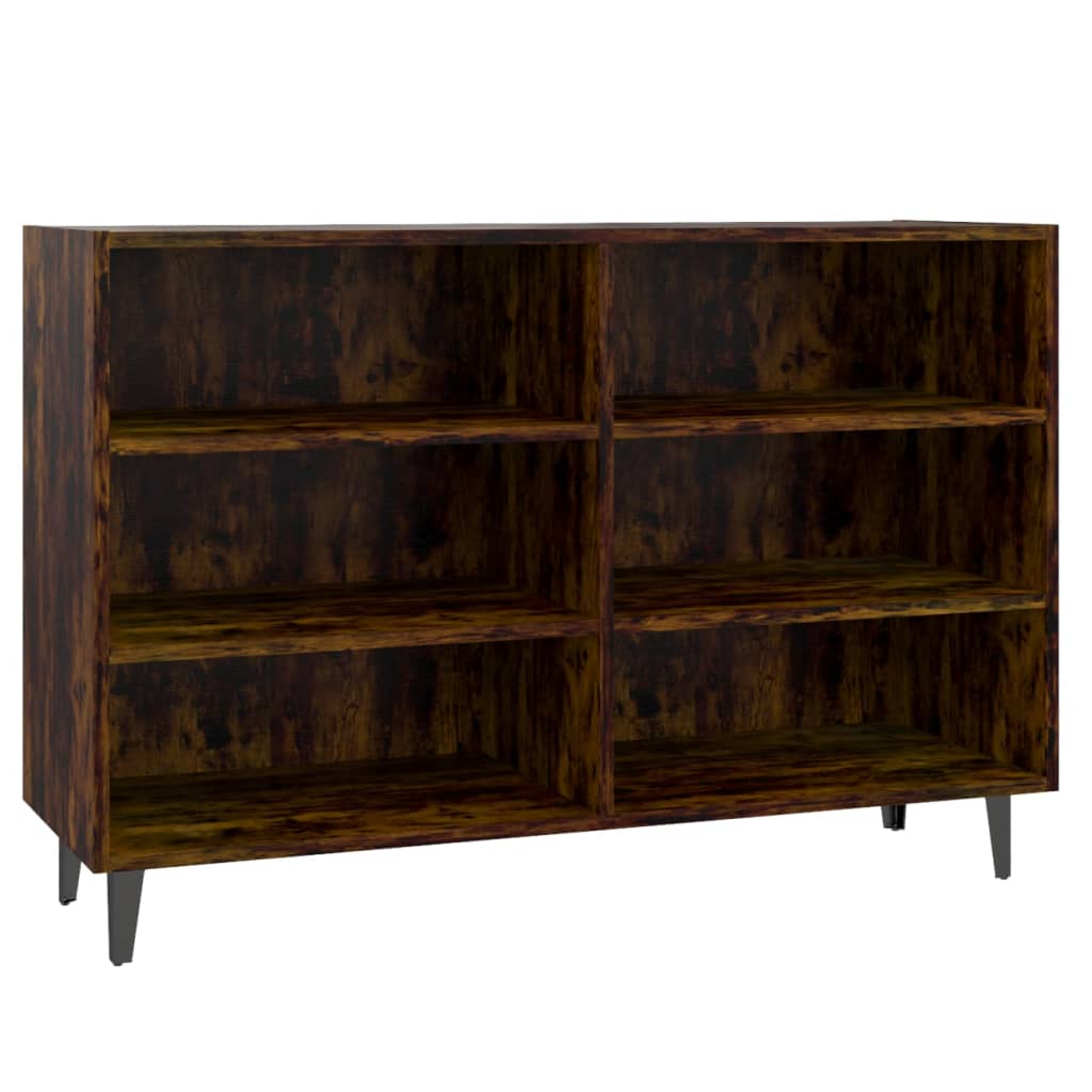 Modern Wooden Open Sideboard Storage Cabinet Unit With 6 Compartments