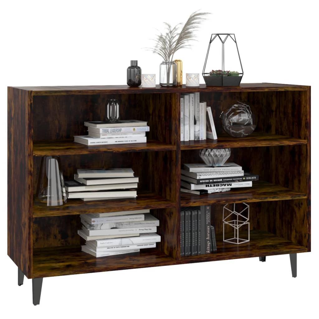 Modern Wooden Open Sideboard Storage Cabinet Unit With 6 Compartments