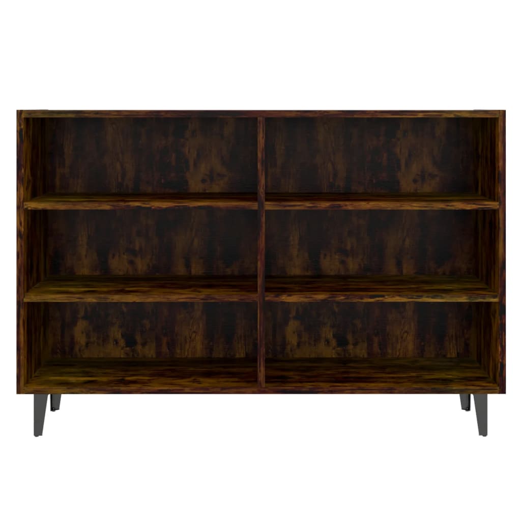 Modern Wooden Open Sideboard Storage Cabinet Unit With 6 Compartments