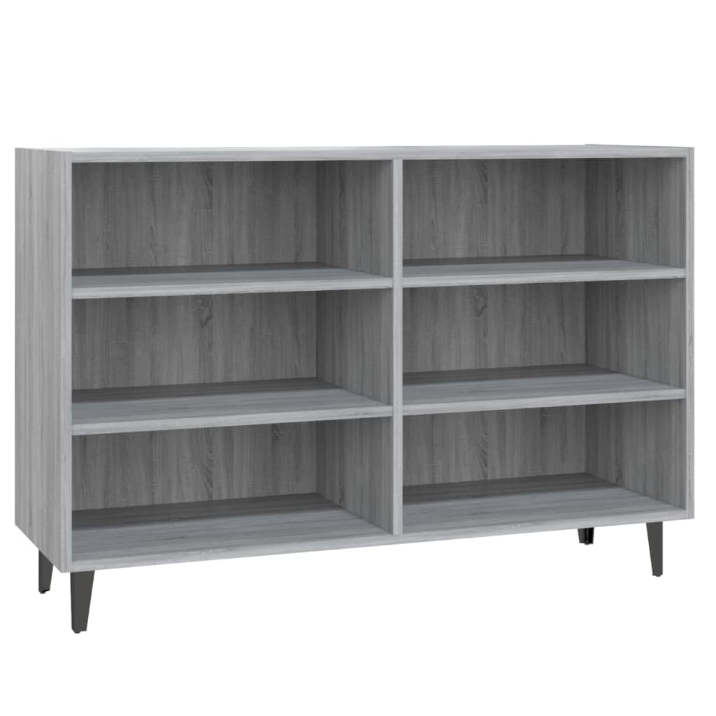 Modern Wooden Open Sideboard Storage Cabinet Unit With 6 Compartments