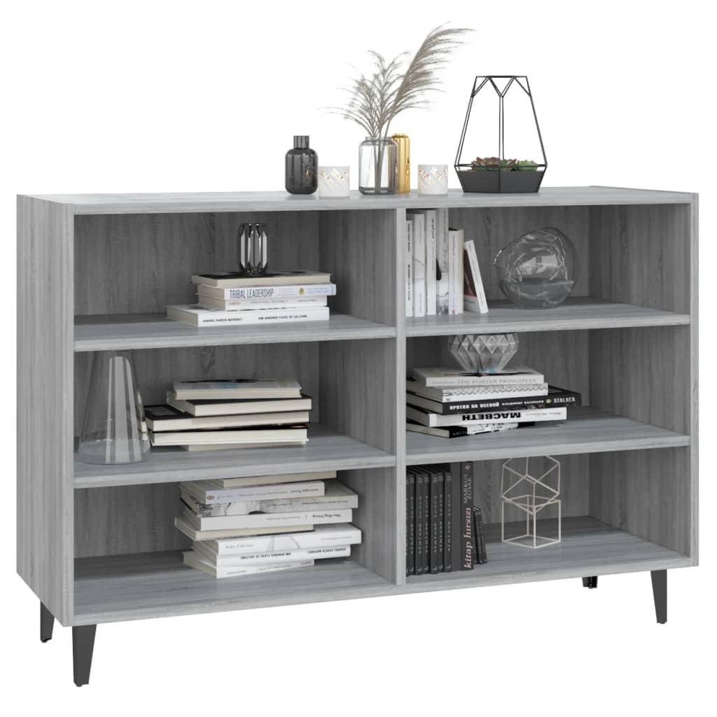 Modern Wooden Open Sideboard Storage Cabinet Unit With 6 Compartments