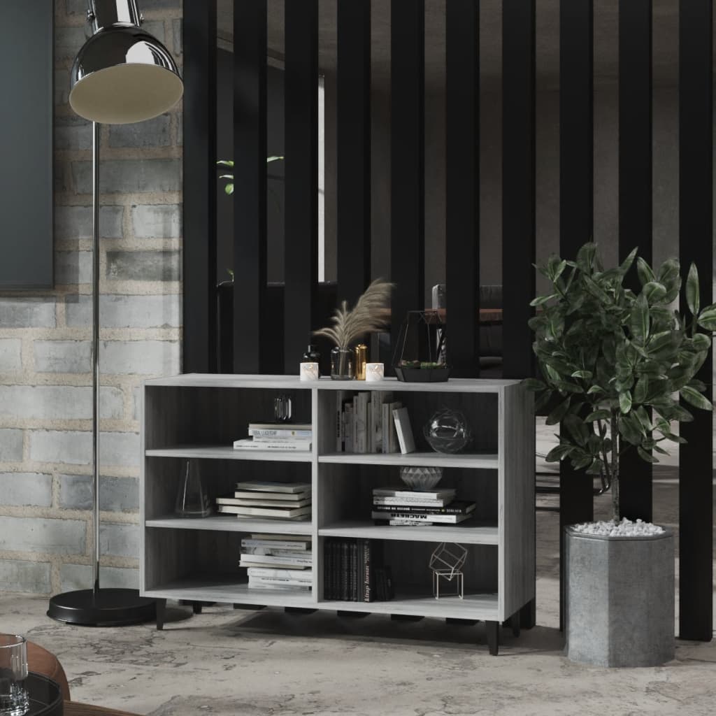 Modern Wooden Open Sideboard Storage Cabinet Unit With 6 Compartments
