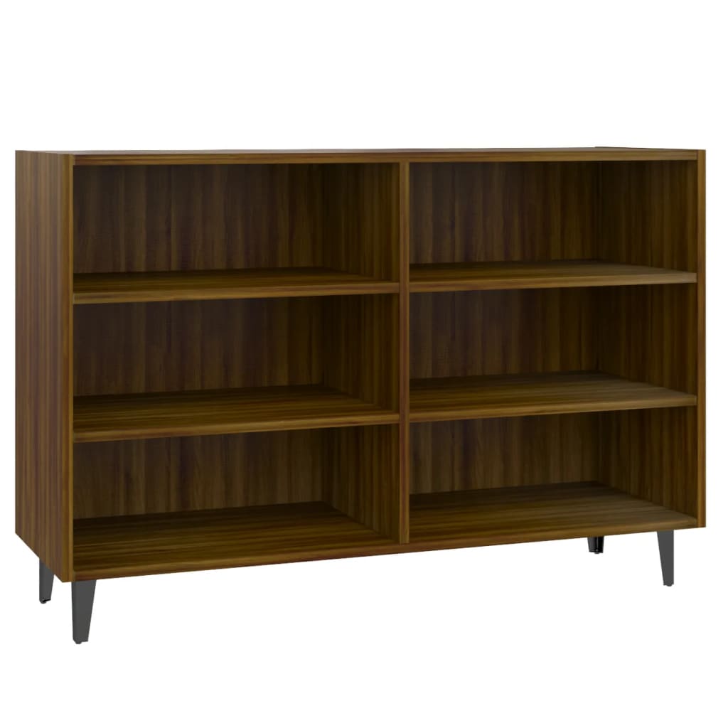 Modern Wooden Open Sideboard Storage Cabinet Unit With 6 Compartments