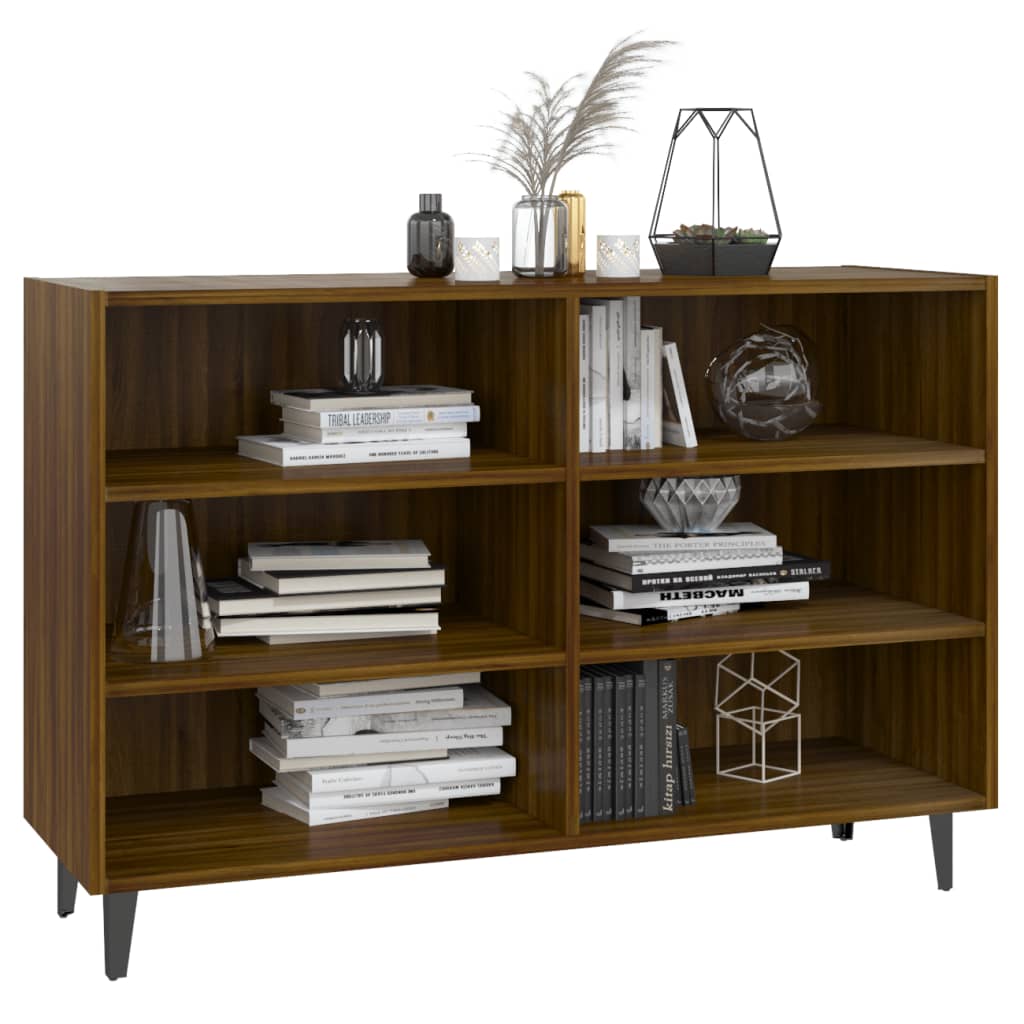 Modern Wooden Open Sideboard Storage Cabinet Unit With 6 Compartments