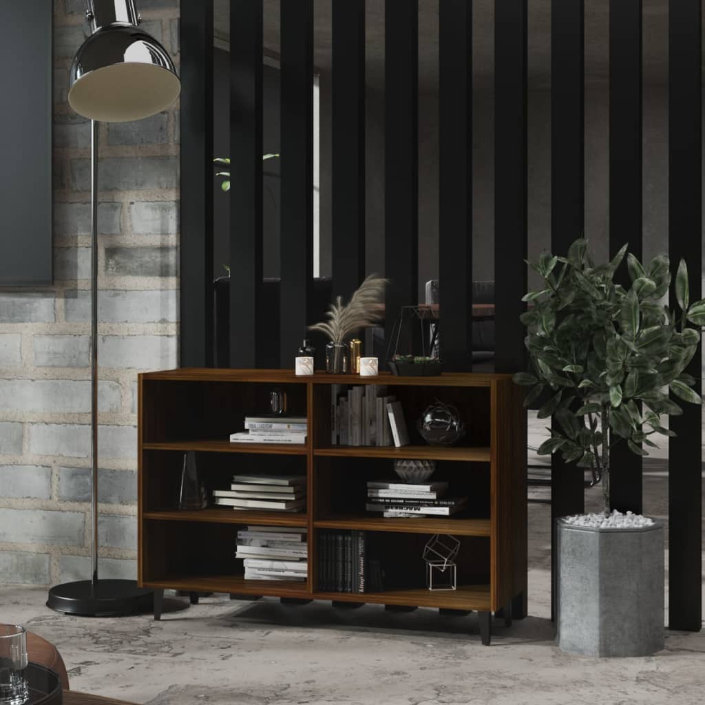 Modern Wooden Open Sideboard Storage Cabinet Unit With 6 Compartments