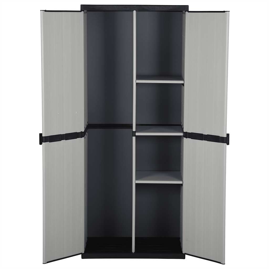 vidaXL Garden Cabinet | Grey and Black | PVC and PP (Polypropylene) | Medium