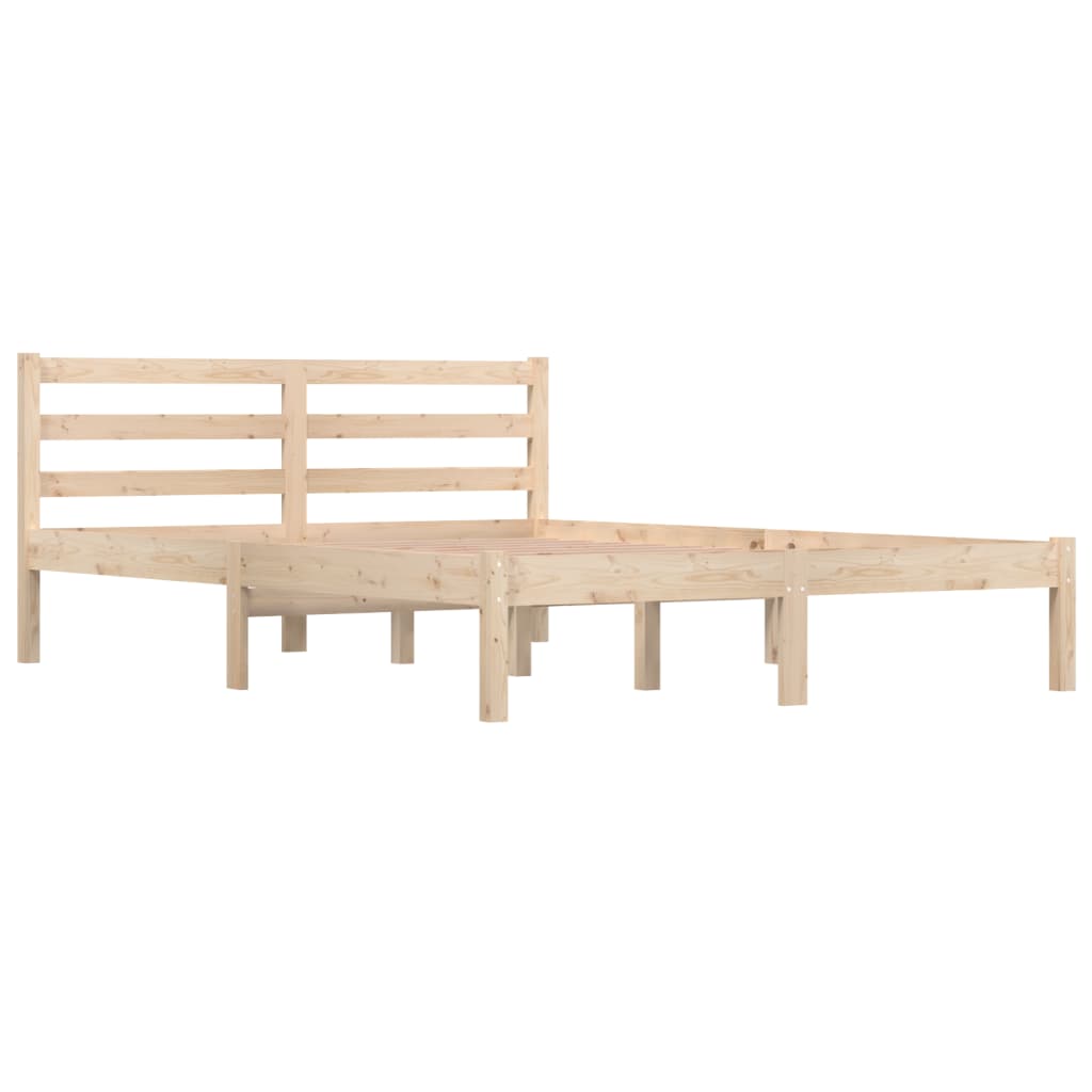 Modern Wooden Double Size 135cm Bed Frame Base With Headboard