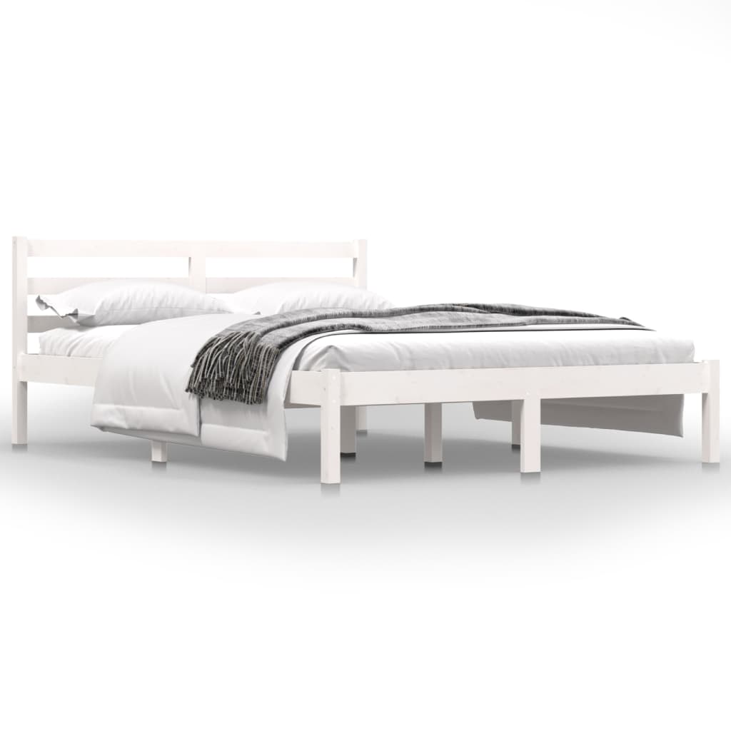 Modern Wooden Double Size 135cm Bed Frame Base With Headboard