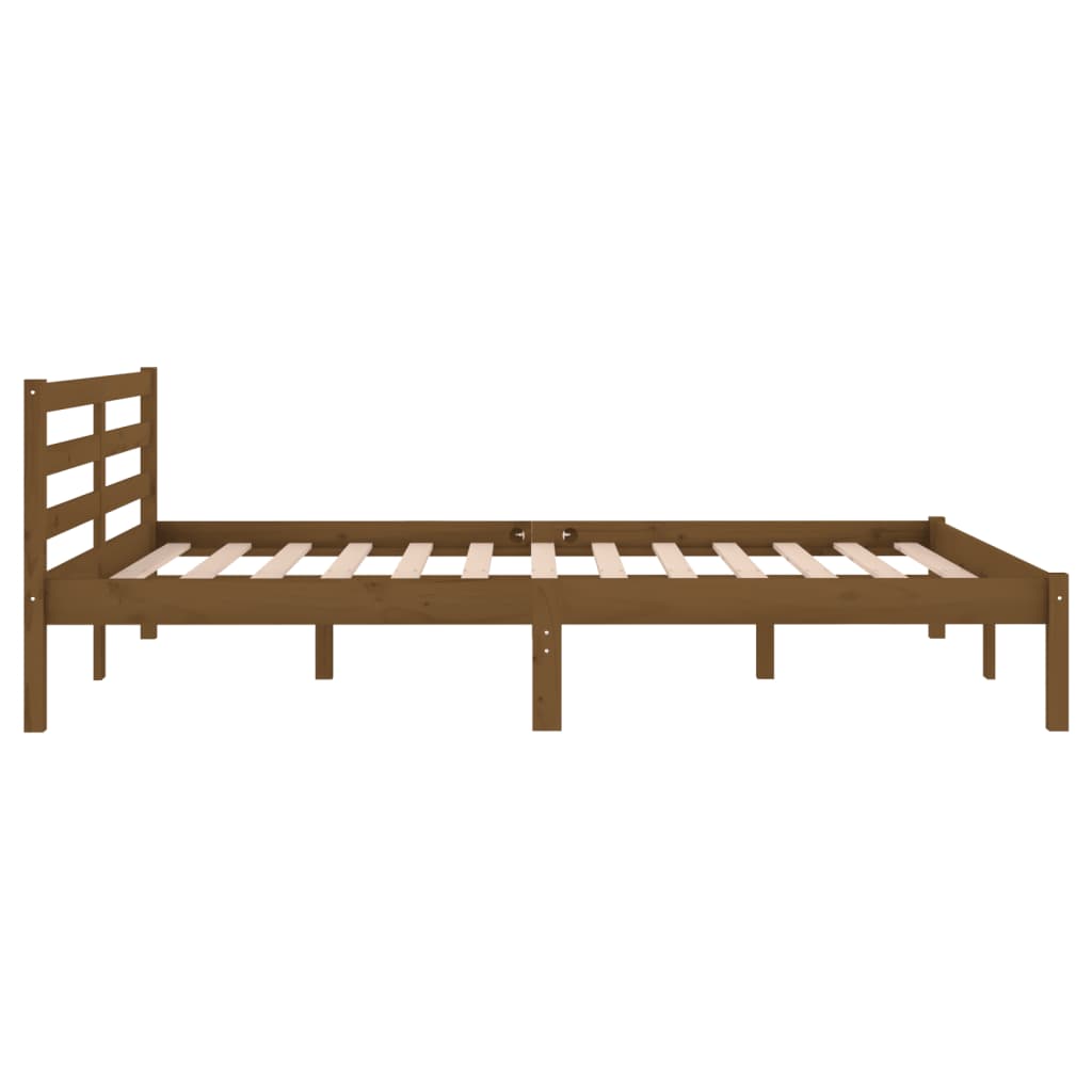 Bed Frame without Mattress Solid Wood Pine 140x200cm Honey Brown