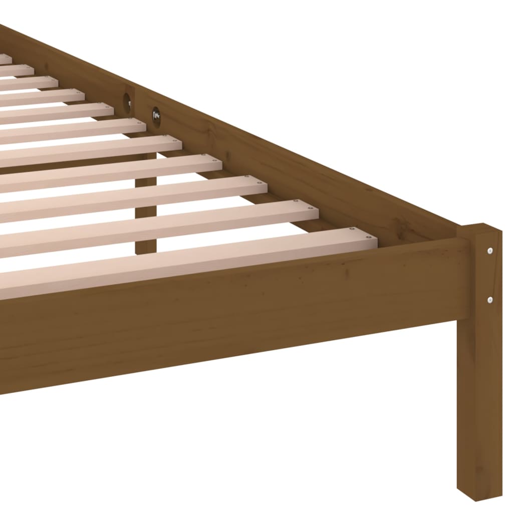 Bed Frame without Mattress Solid Wood Pine 140x200cm Honey Brown