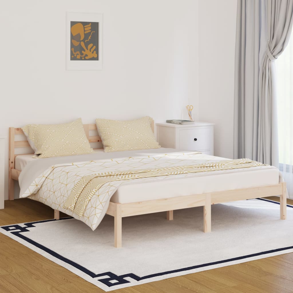 Modern Wooden Queen Size 160cm Bed Frame Base With Headboard