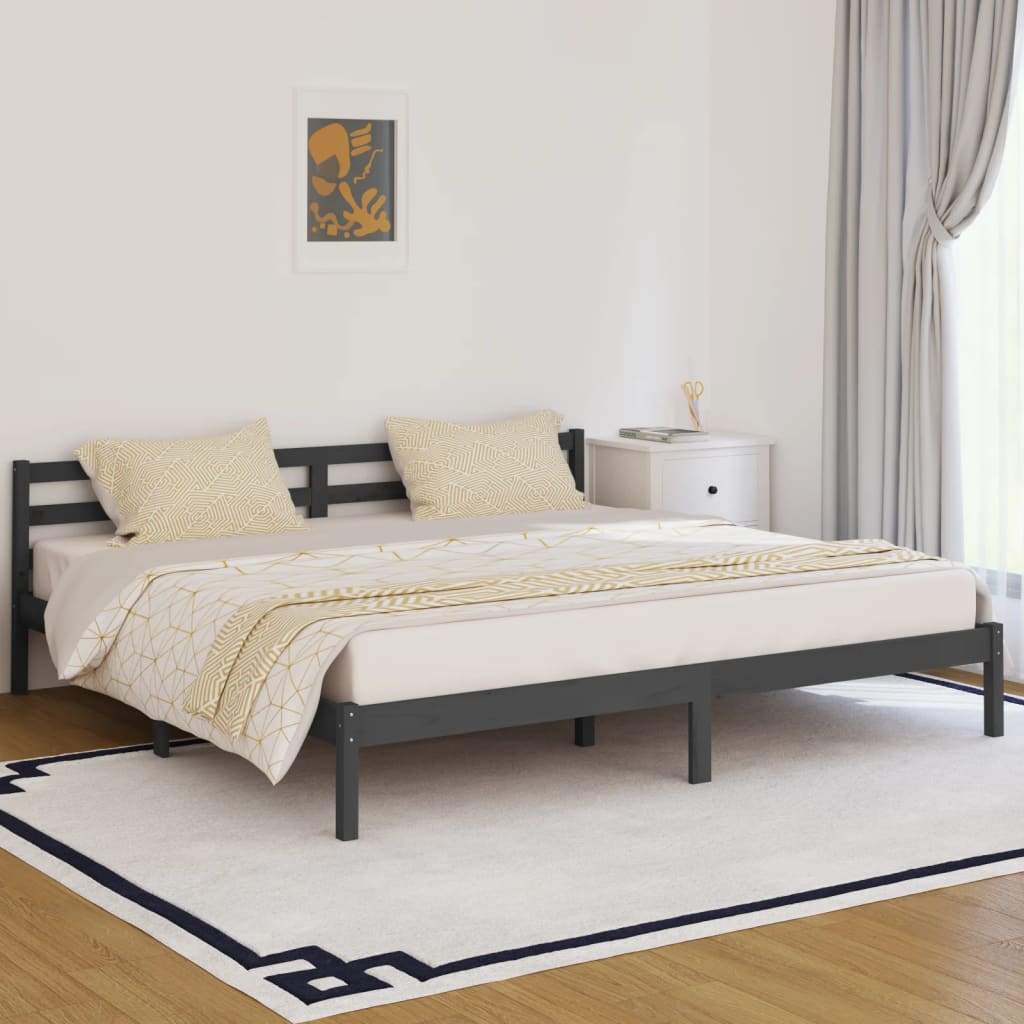 Modern Wooden Emperor Size 2m Bed Frame Base With Headboard