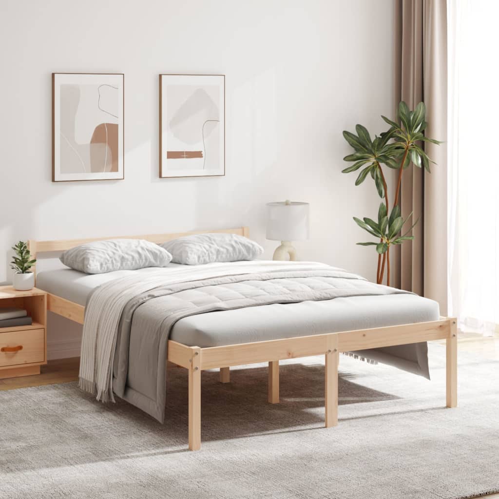 Senior Bed without Mattress 140x190cm Solid Wood Pine