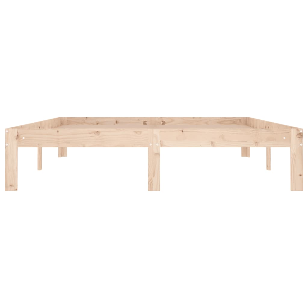 Bed Frame without Mattress Solid Wood Pine 140x190cm