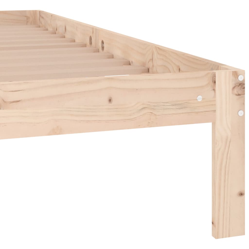 Bed Frame without Mattress Solid Wood Pine 140x190cm